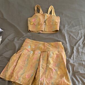 Stylish Gold Women's Two-Piece Set
